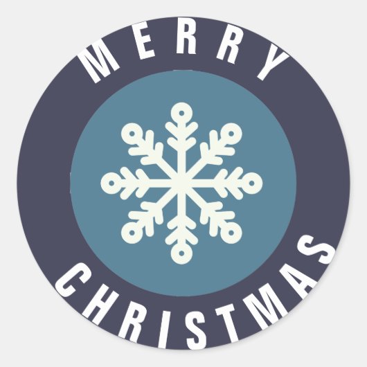 Snowflake Design Weihnachtsaufkleber Runder Aufkleber (Vorderseite)