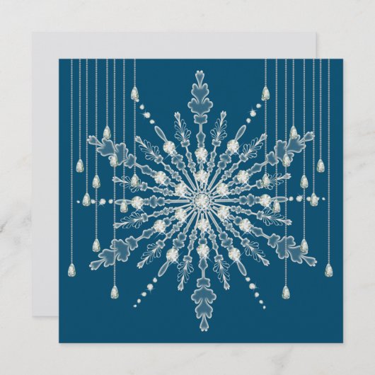 Snowflake Diamond elegante Winter blau grau (Vorne/Hinten)