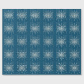 Snowflake Diamond elegante Winter blau grau Geschenkpapier (Flach)