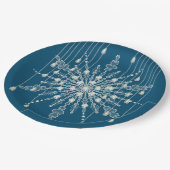 Snowflake Diamond elegante Winter blau grau Pappteller (Schrägansicht)