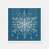 Snowflake Diamond elegante Winter blau grau Serviette (Vorderseite)