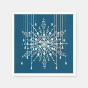 Snowflake Diamond elegante Winter blau grau Serviette