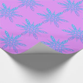 Snowflake Diamond Retro lila blau Mitte Jahrhunder Geschenkpapier (Ecke)