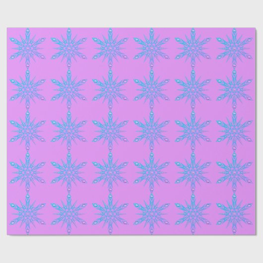 Snowflake Diamond Retro lila blau Mitte Jahrhunder Geschenkpapier (Flach)