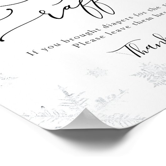 Snowflake Diaper Raffelzeichen Poster (Ecke)