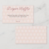 Snowflake Diaper Raffle Girl Baby Dusche Begleitkarte (Vorne/Hinten)