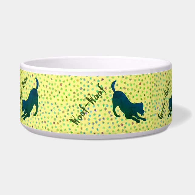 Snowflake Doggy - Green Pet Bowl Napf (Links)