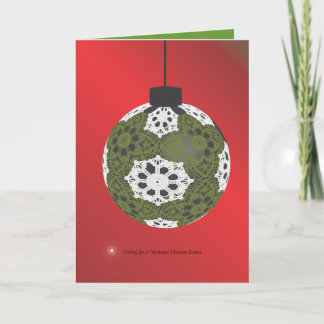 Snowflake Doilis auf einer Weihnachtskarte für Orn Feiertagskarte