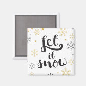 Snowflake Doodles Weihnachtsgrafik Magnet (Vorderseite/Rückseite)