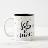 Snowflake Doodles Weihnachtsgrafik Zweifarbige Tasse (Links)