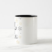 Snowflake Doodles Weihnachtsgrafik Zweifarbige Tasse (Mittel)