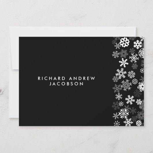 Snowflake Edge Bar Mitzvah Einladung (Rückseite)