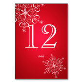 Snowflake Elegance Rot 2 Tischnummer (Rückseite)