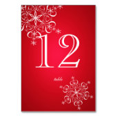 Snowflake Elegance Rot 2 Tischnummer (Vorderseite)