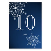 Snowflake Elegante Blaue Tischnummer (Vorderseite)