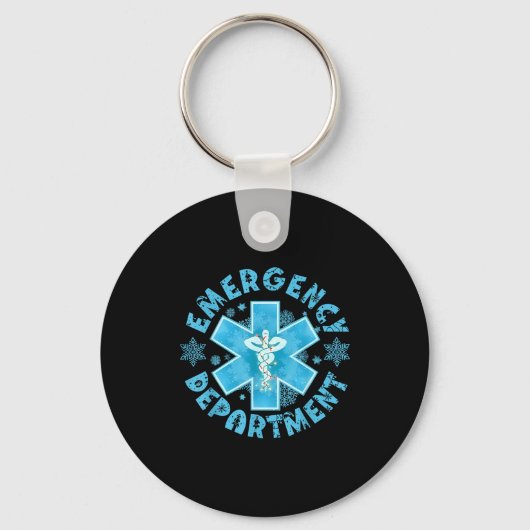 Snowflake Emergency Department Winter Er Ed Nurse Schlüsselanhänger (Vorderseite)