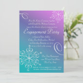 Snowflake-Engagement-Partei Einladung (Stehend Vorderseite)