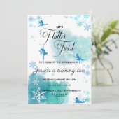Snowflake Fairies Geburtstagsparty Einladung (Stehend Vorderseite)