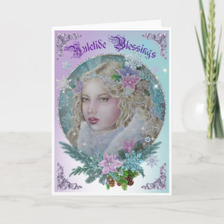 Snowflake fairy Christmas Yule greeting card Karte