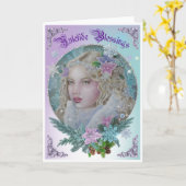 Snowflake fairy Christmas Yule greeting card Karte (Gelbe Blume)