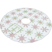 Snowflake farbenfroh, Moderne Weihnachtsmonografie Polyester Weihnachtsbaumdecke (Schrägansicht)