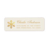 Snowflake Faux Gold Elegant Winter Holidays Ivory (Vorne)