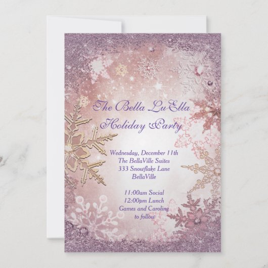 Snowflake Feiertage Einladungen (Vorderseite)