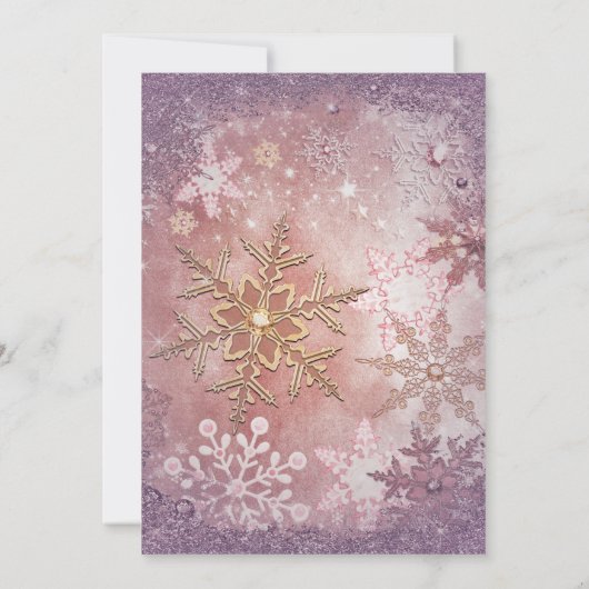 Snowflake Feiertage Einladungen (Rückseite)