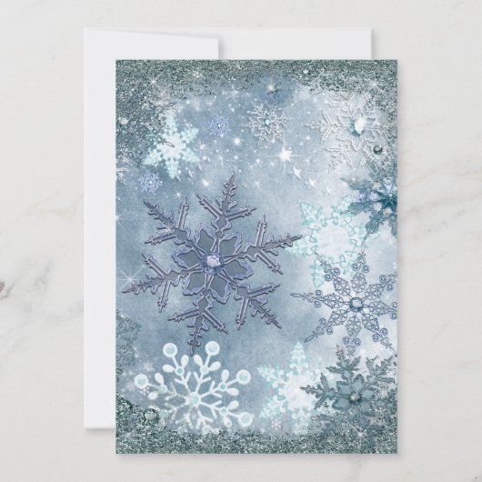 Snowflake Feiertage Einladungen (Rückseite)