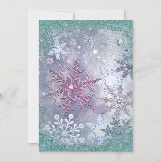 Snowflake Feiertage Einladungen (Rückseite)
