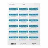 SNOWFLAKE Ferienhaus Xmas Blue Glitzer Rücksendead Adressaufkleber (Vorne)