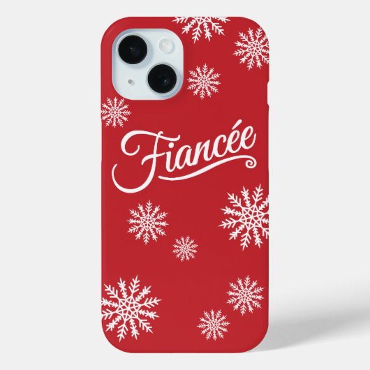Snowflake Fianca weiß auf rot Case-Mate iPhone Hülle (Rückseite)