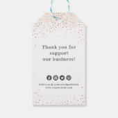 Snowflake Firmenlogo Rose Weihnachten Geschenkanhänger (Rückseite)