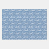 Snowflake Flugzeug auf blau. Umhüllungspapierblätt Geschenkpapier Set (Vorderseite 2)