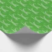 Snowflake-Flugzeug auf grün - Geschenkpapier (Ecke)