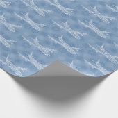Snowflake-Flugzeug in blau - Geschenkpapier (Ecke)