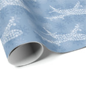 Snowflake-Flugzeug in blau - Geschenkpapier (Rolleneckpunkt)