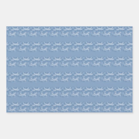 Snowflake-Flugzeug in blau - Geschenkpapier Set (Vorderseite 3)