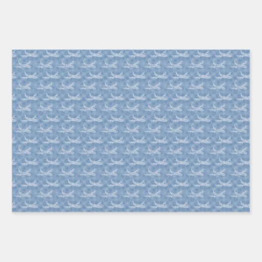 Snowflake-Flugzeug in blau - Geschenkpapier Set (Vorderseite 2)