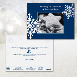 Snowflake Foil Accelerator Blue Business Holiday C Folien Feiertagspostkarte
