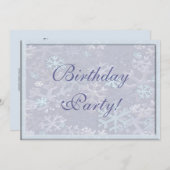 Snowflake Forever Geburtstagsparty Einladung (Vorne/Hinten)