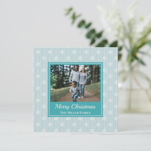 Snowflake-Foto Feiertagskarte (Stehend Vorderseite)