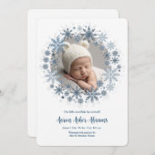Snowflake Foto Geburtsankündigung Ankündigung (Vorne/Hinten)