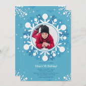 Snowflake Foto Geburtstagsparty Einladung (Vorne/Hinten)