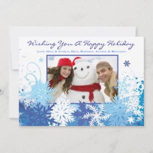 SNOWFLAKE Foto Grußkarte für die Familie Feiertagskarte