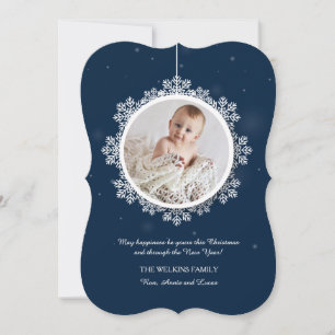 Snowflake Foto Holiday Card Feiertagskarte