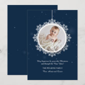 Snowflake Foto Holiday Card Feiertagskarte (Vorne/Hinten)