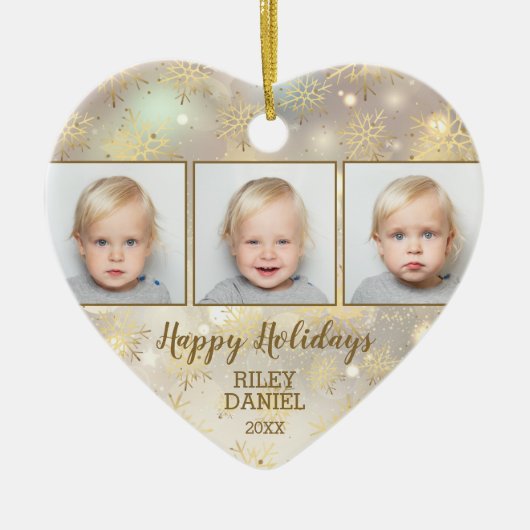 Snowflake-Foto Keramik Ornament (Vorne)