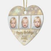 Snowflake-Foto Keramik Ornament (Links)