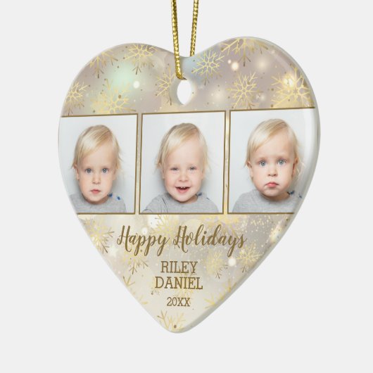 Snowflake-Foto Keramik Ornament (Links)